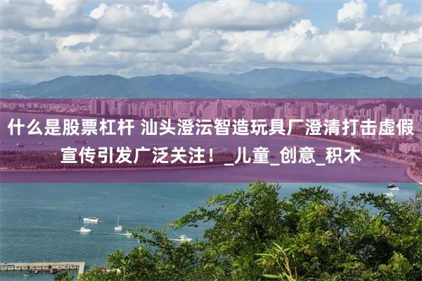 什么是股票杠杆 汕头澄沄智造玩具厂澄清打击虚假宣传引发广泛关注！_儿童_创意_积木